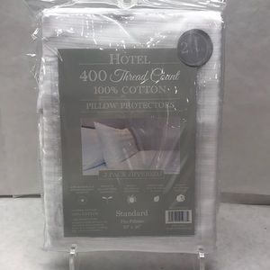 Hotel 400 TC Cotton Dobby Stripe Standard Pillow Protector 2 Pack